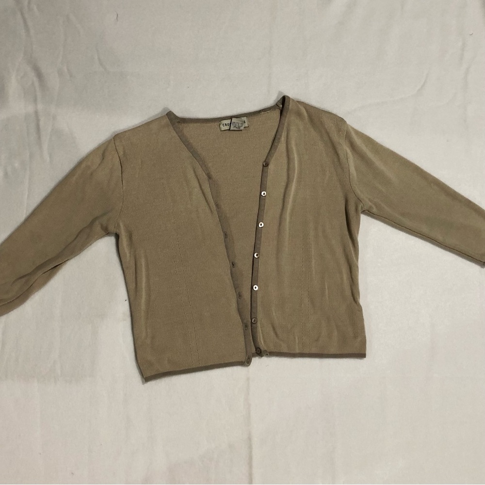 Brown Crossroads Cardigan 3/4 sleeves